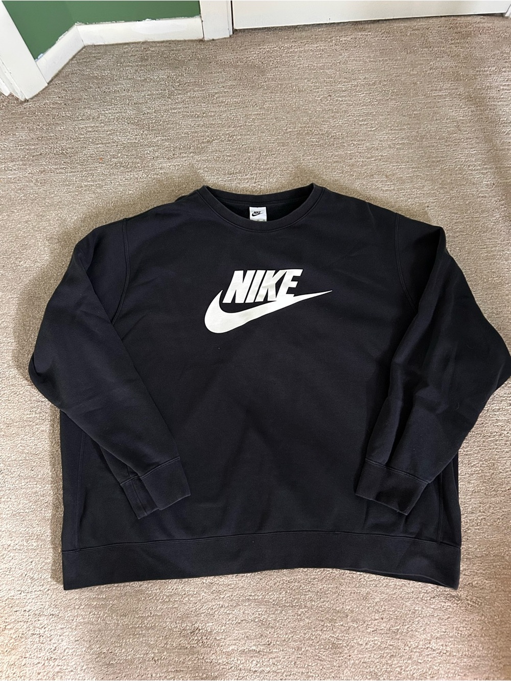 Nike Black Crewneck Sweatshirt with White Swoosh Logo